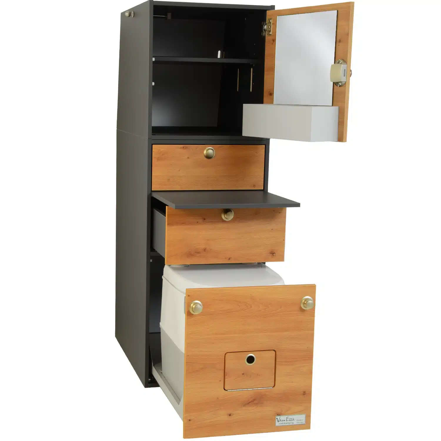 Modulturm carcase graphite wild oak with open top