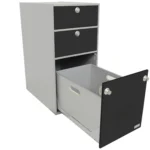 Modulturm WC body-silver black-matt with storage space insert