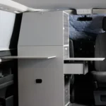 Modulturm WC body-silver Swiss pull-out table in VW bus