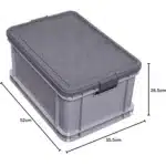 Stacking boxes Gies gray with lid Dimensions