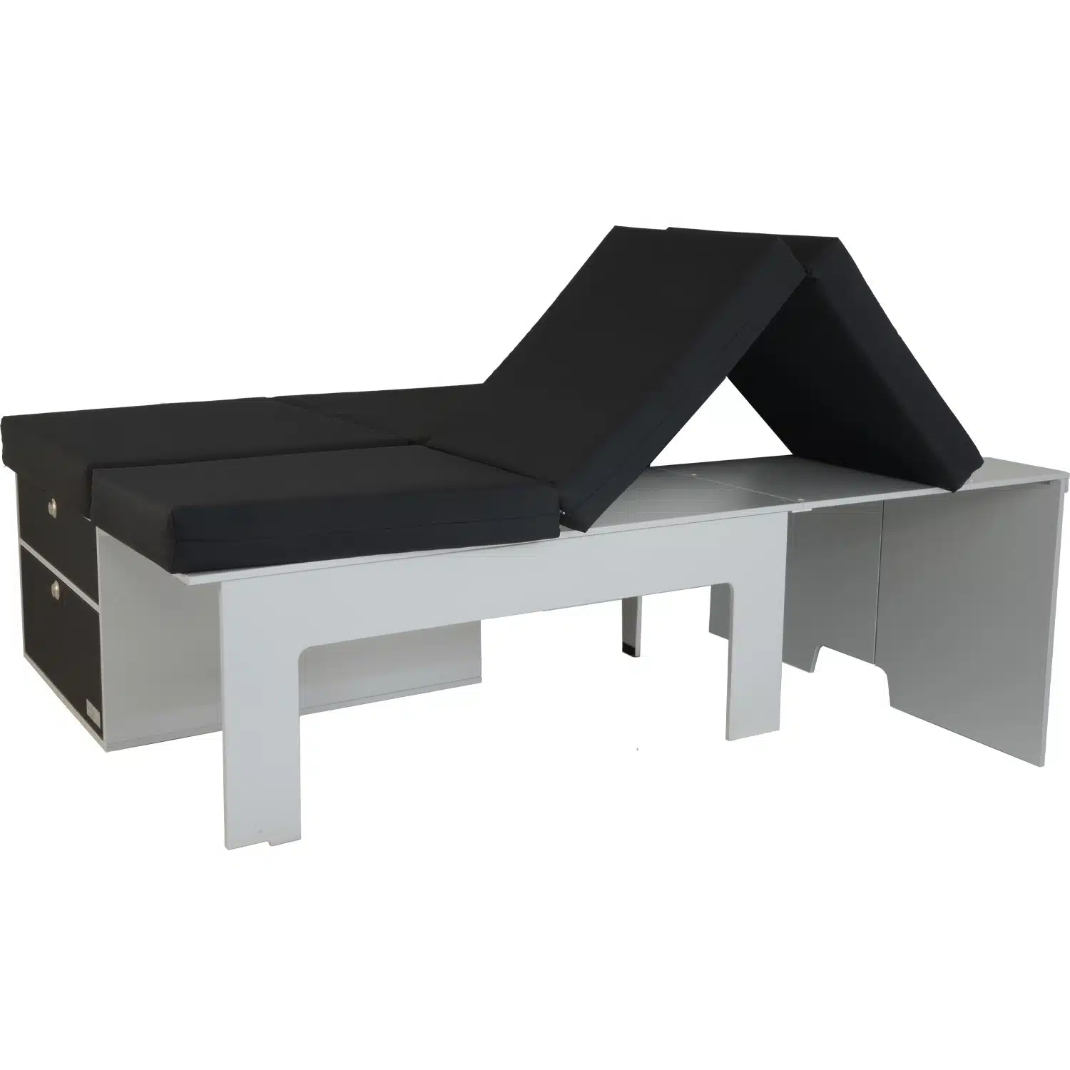 Drawer single bed with double bed extension with folding mattresses for Caddy Maxi 5 and Ford Grand Tourneo Connect 3