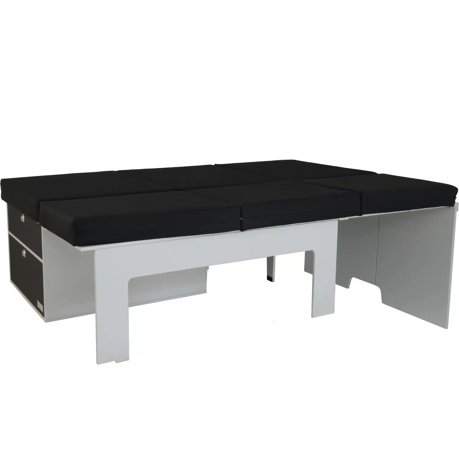 Drawer single bed with double bed extension with mattresses for Caddy Maxi 5 and Ford Grand Tourneo Connect 3