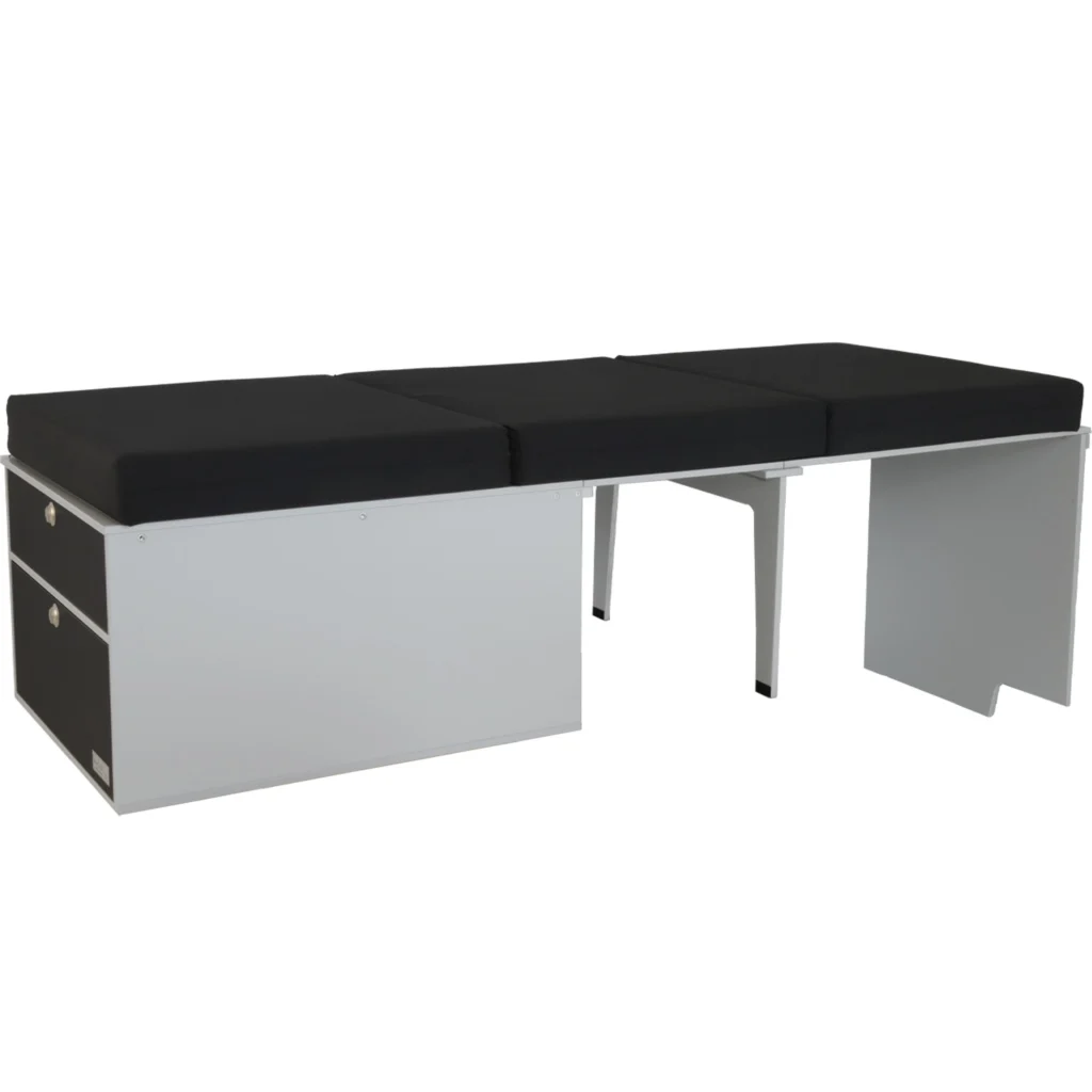 Drawer single bed with mattress for Caddy Maxi 5 and Ford Grand Tourneo Connect 3