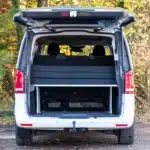 VanEssa Heckboard Mercedes zur Schlafbank mit VanEssa Schlafauflage Packzustand