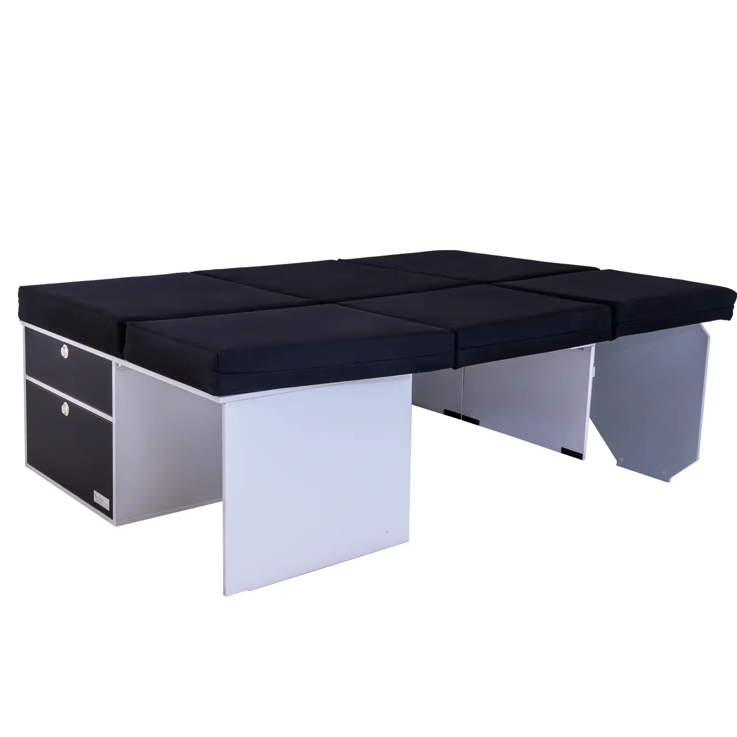 Schlafsystem Einzelbett mit Schubladenmodul Kangoo aufgebaut