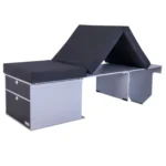 Schlafsystem Einzelbett mit Schubladenmodul Kangoo eine Seite aufgebaut mit Faltmatratze