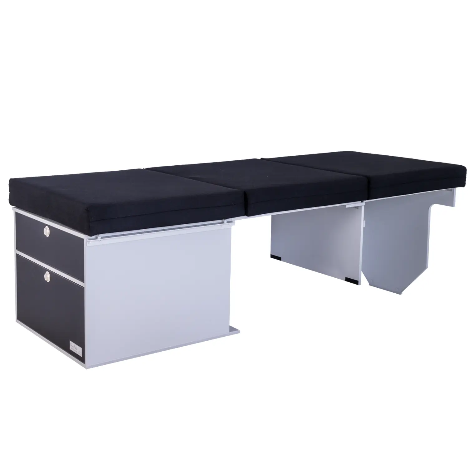 Schlafsystem Einzelbett mit Schubladenmodul Kangoo eine Seite aufgebaut mit Matratze