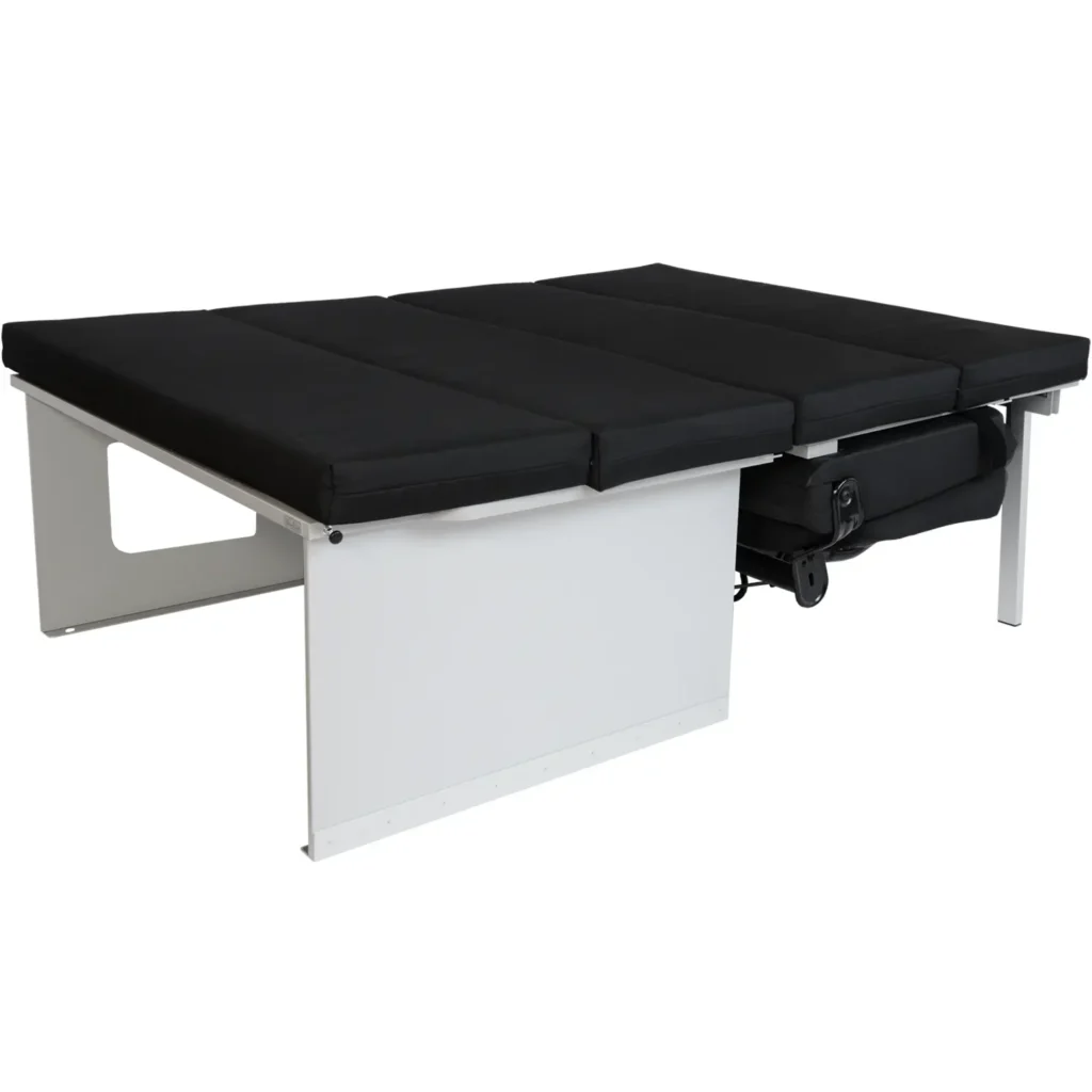 Schlafsystem VW Transporter Caravelle T5 T6 langer Radstand mit 3er-Bank aufgebaut