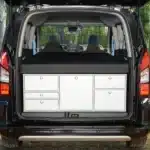 Berlingo II Partner Tepee sleeping system for rear kitchen in the forest
