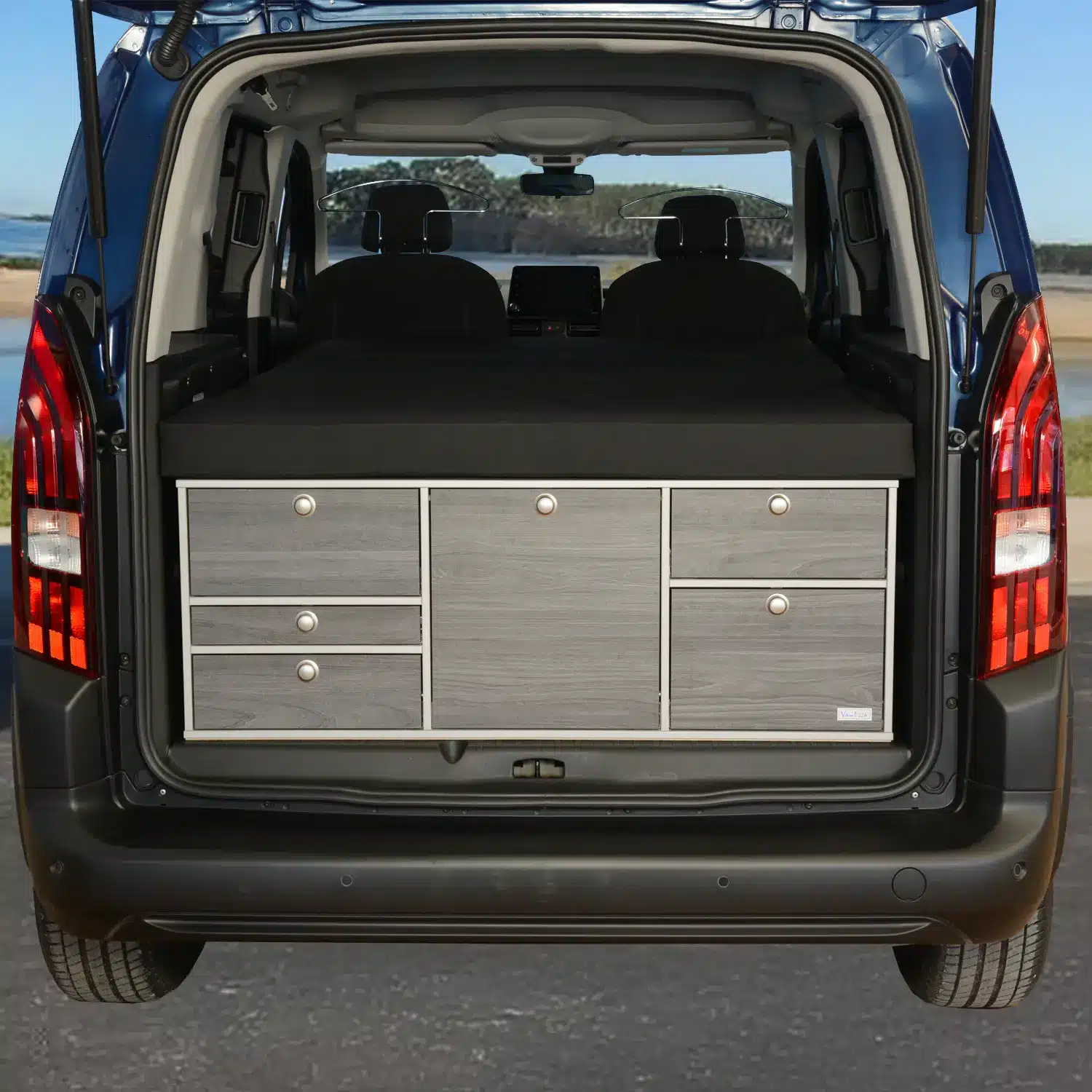 Schlafsystem zur Heckkueche Berlingo III Rifter Proace City Verso Combo E hinten