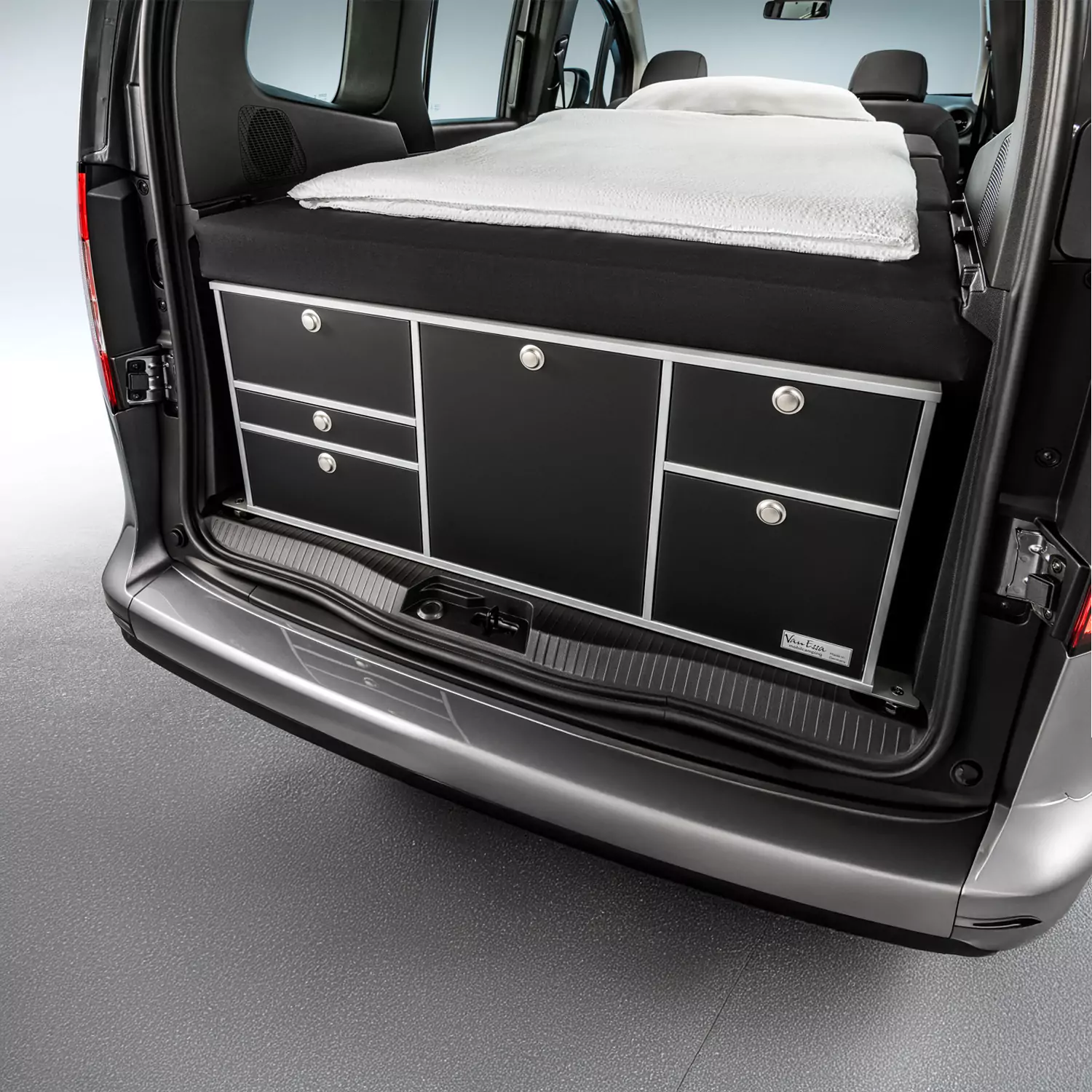 Schlafsystem zur Küche Kangoo III Citan II mit Heckkueche schwarz-matt