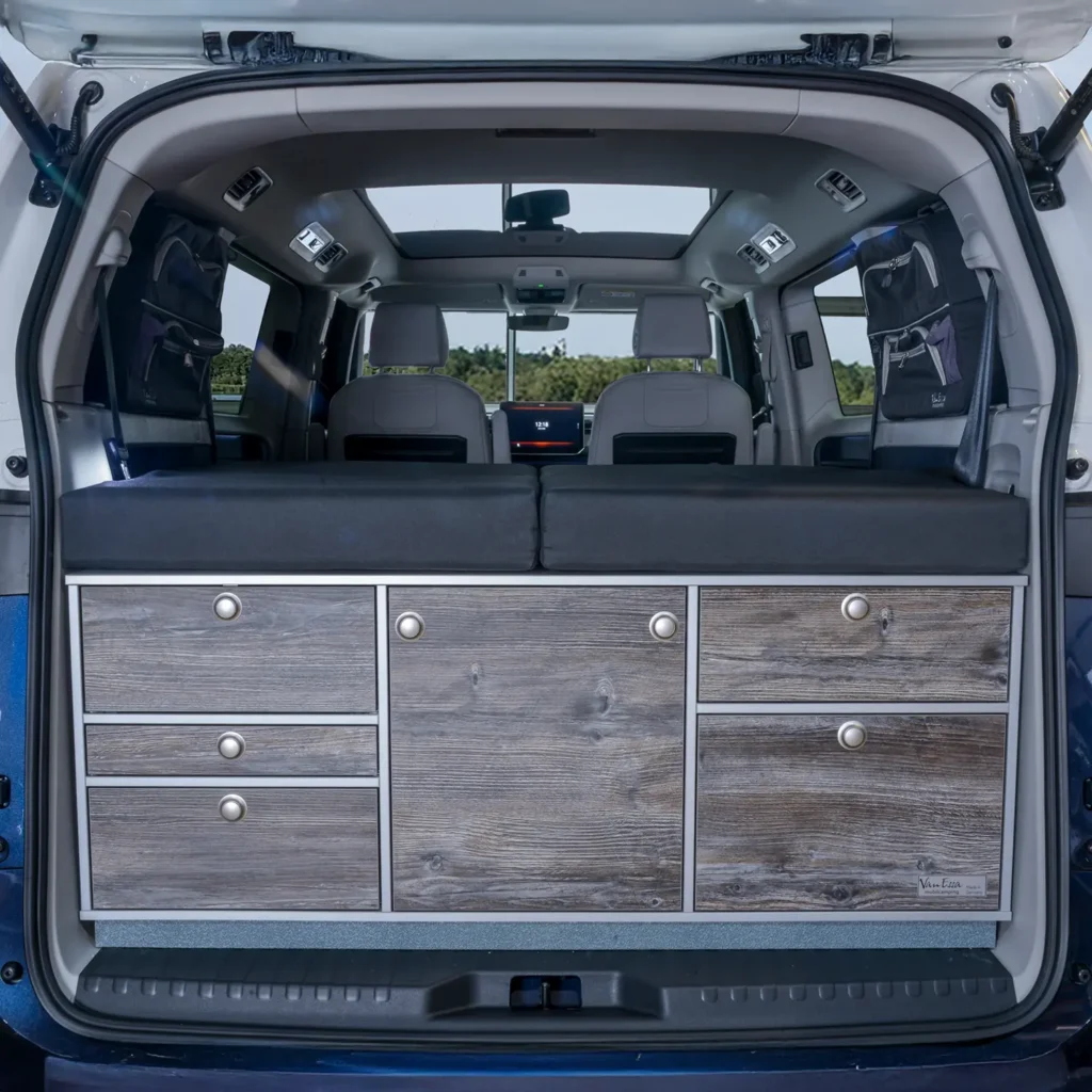 Schlafsystem zur Heckkueche silber bulli geteilt VW ID Buzz