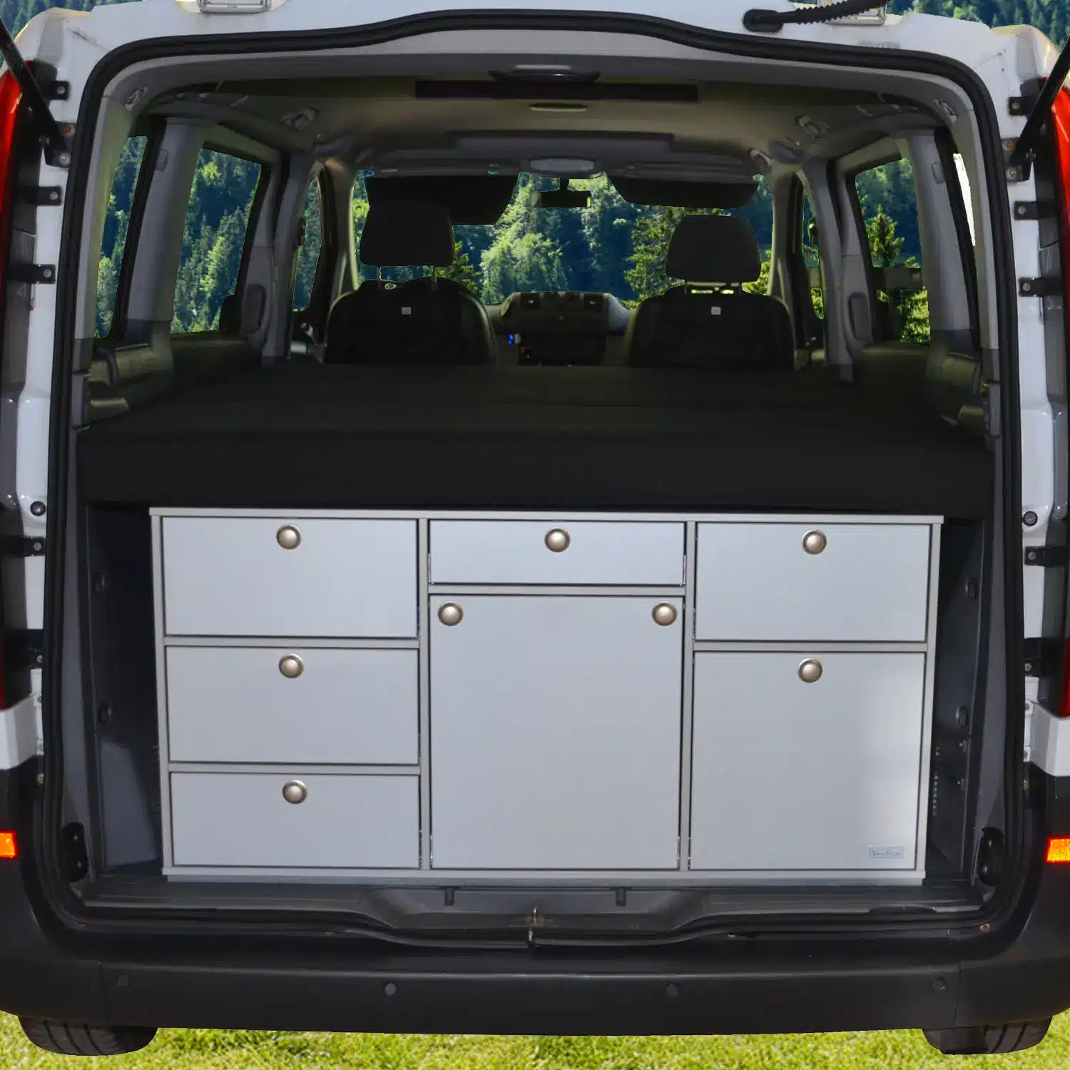 Schlafsystem Van zur Kueche Mercedes Heckansicht