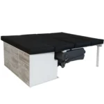 Schlafsystem Van zur Kueche Vivaro mit Dreierbank aufgebaut