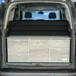 Schlafsystem zur Heckkueche Berlingo 3 Rifter XL Packzustand im Auto