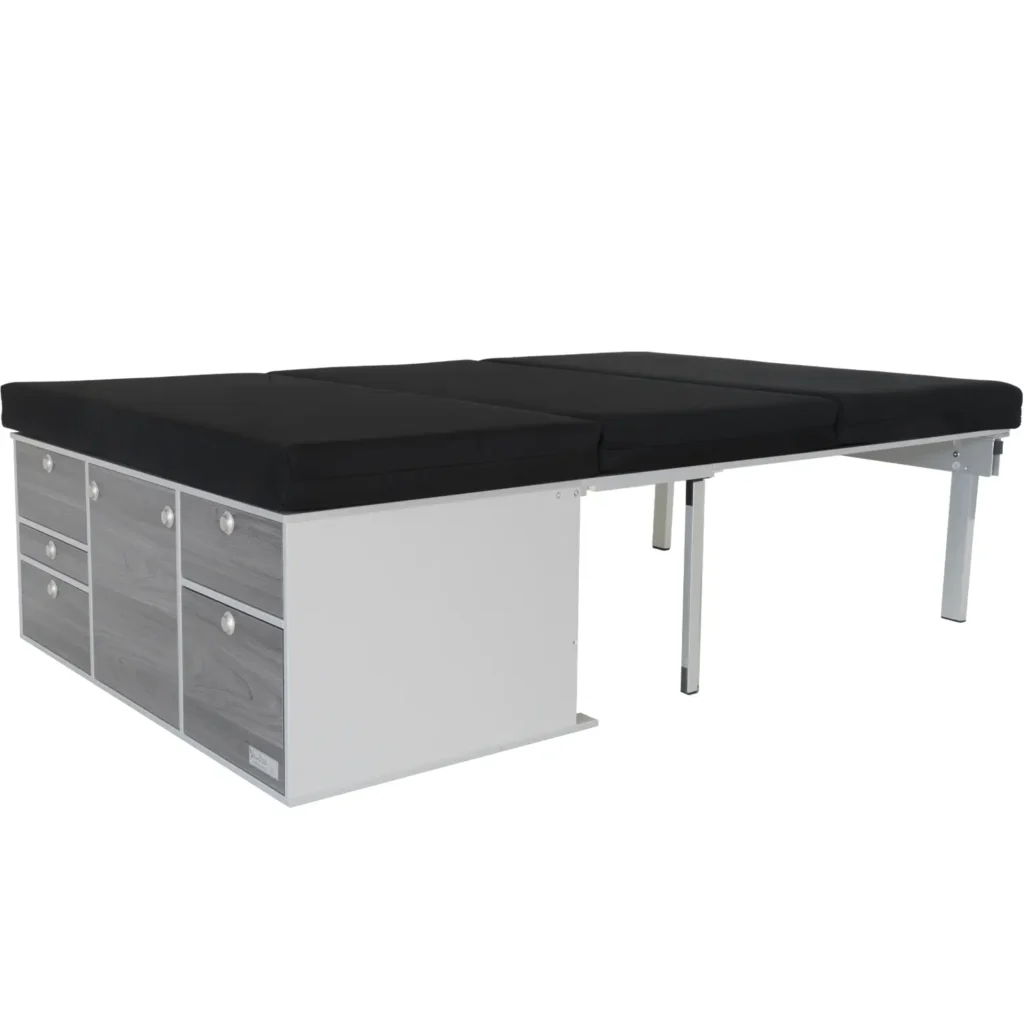 Schlafsystem zur Heckkueche Doblo Combo Maxi aufgebaut