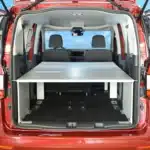 Caddy Maxi 3 4 5 Camping modules Sleeping system Rear view of sleeping area