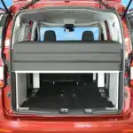 Caddy Maxi 3 4 5 Camping modules Sleeping system Rear view Packed state