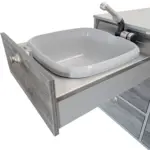 Heckküche Korpus Silber Front Bulli Sonderverkauf B-Ware Spuelschublade