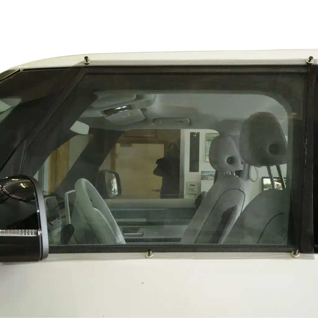 VanEssa mosquito net with magnetic attachment to the VW ID. Buzz