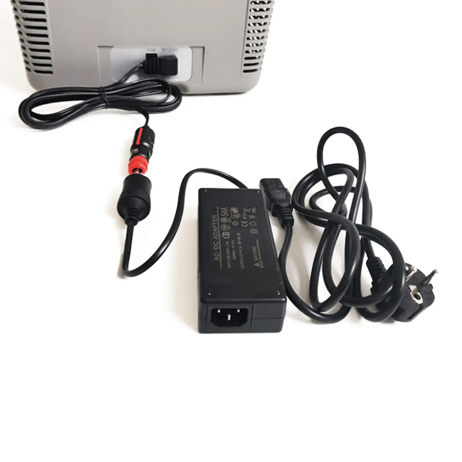 Power supply adapter cable for coolers