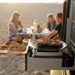 Grillaufsatz fuer Camping Gaskocher Grillen am Strand