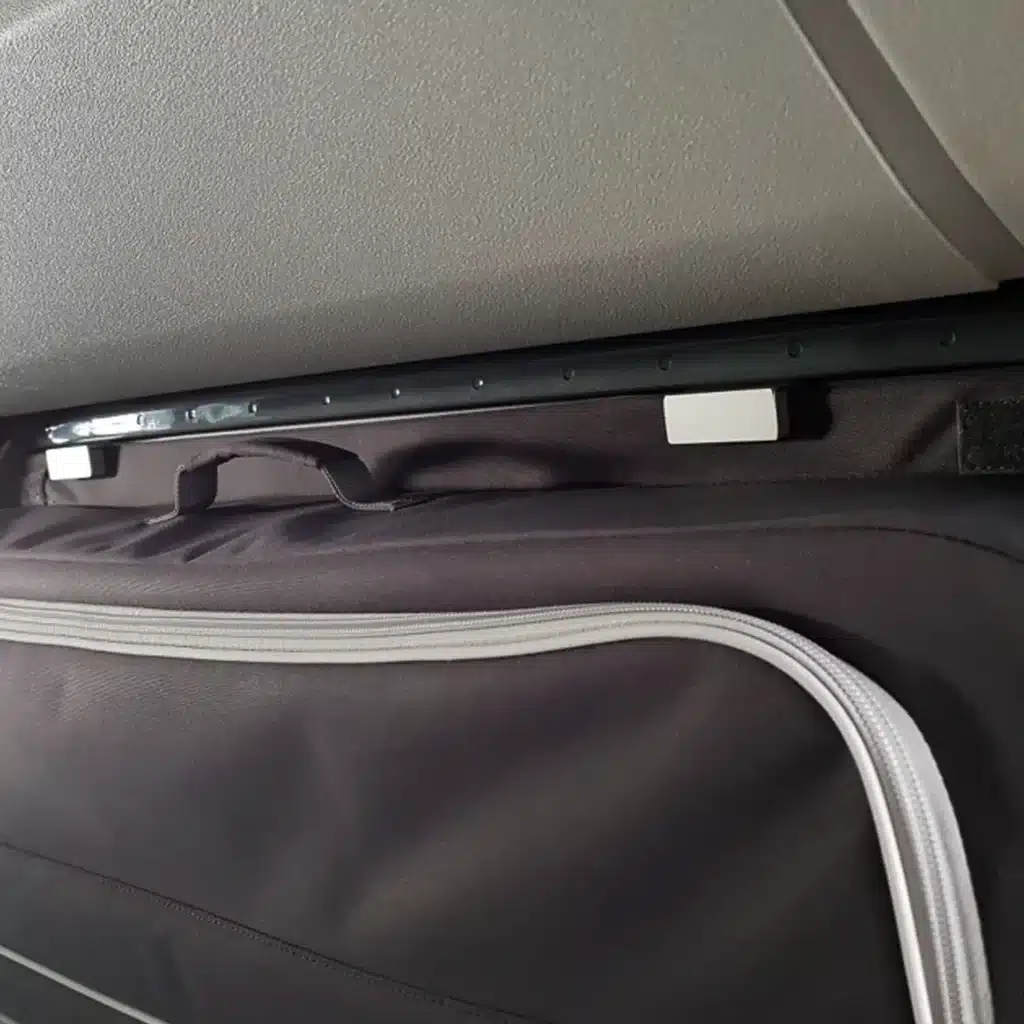 VanEssa packing bag VW anthracite in VW bus without Z-angle trim