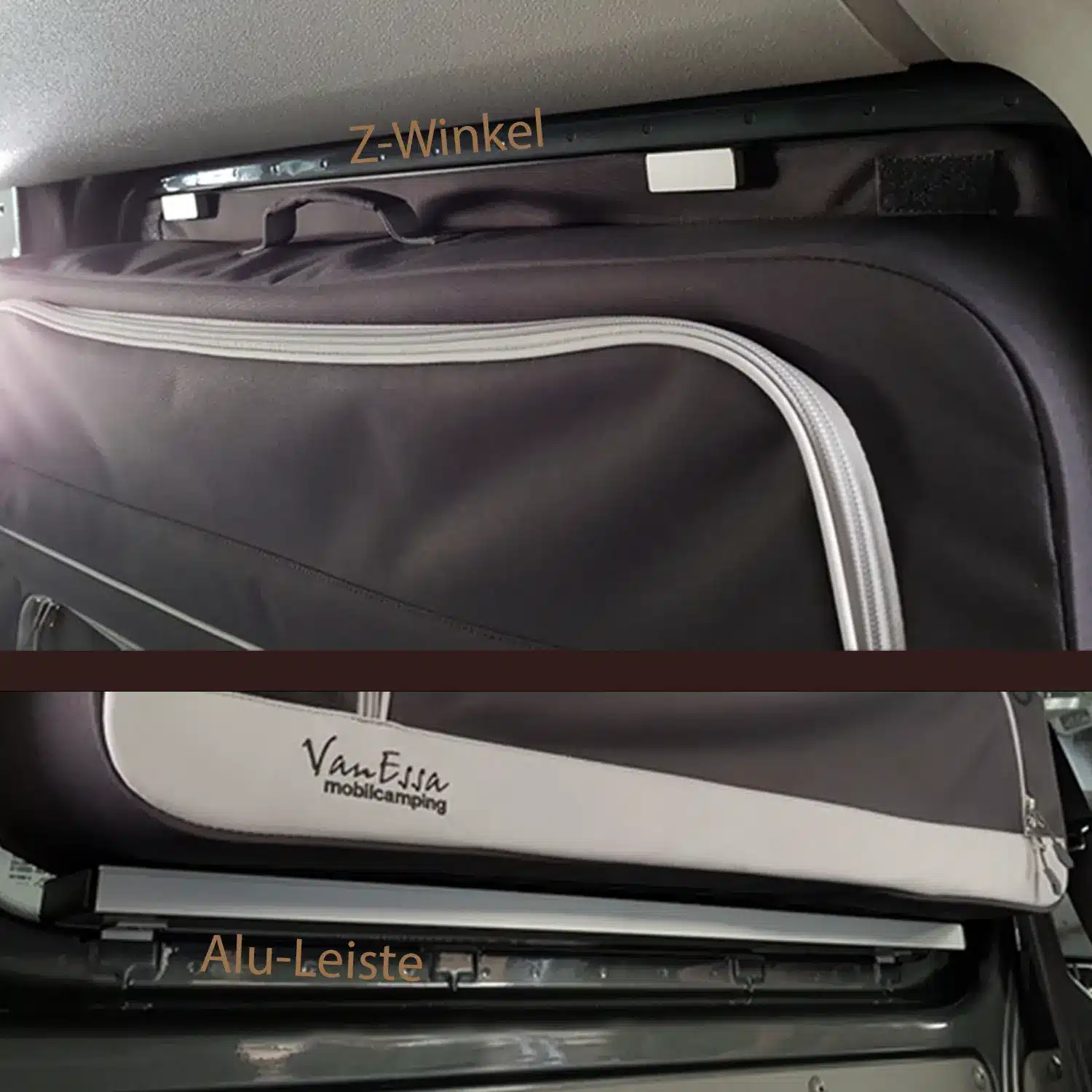 VanEssa pannier bag VW anthracite in VW bus without cladding Additional fastening