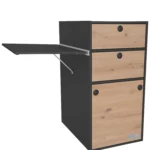 Klapptisch in Graphit an VanEssa Modulturm seitlich