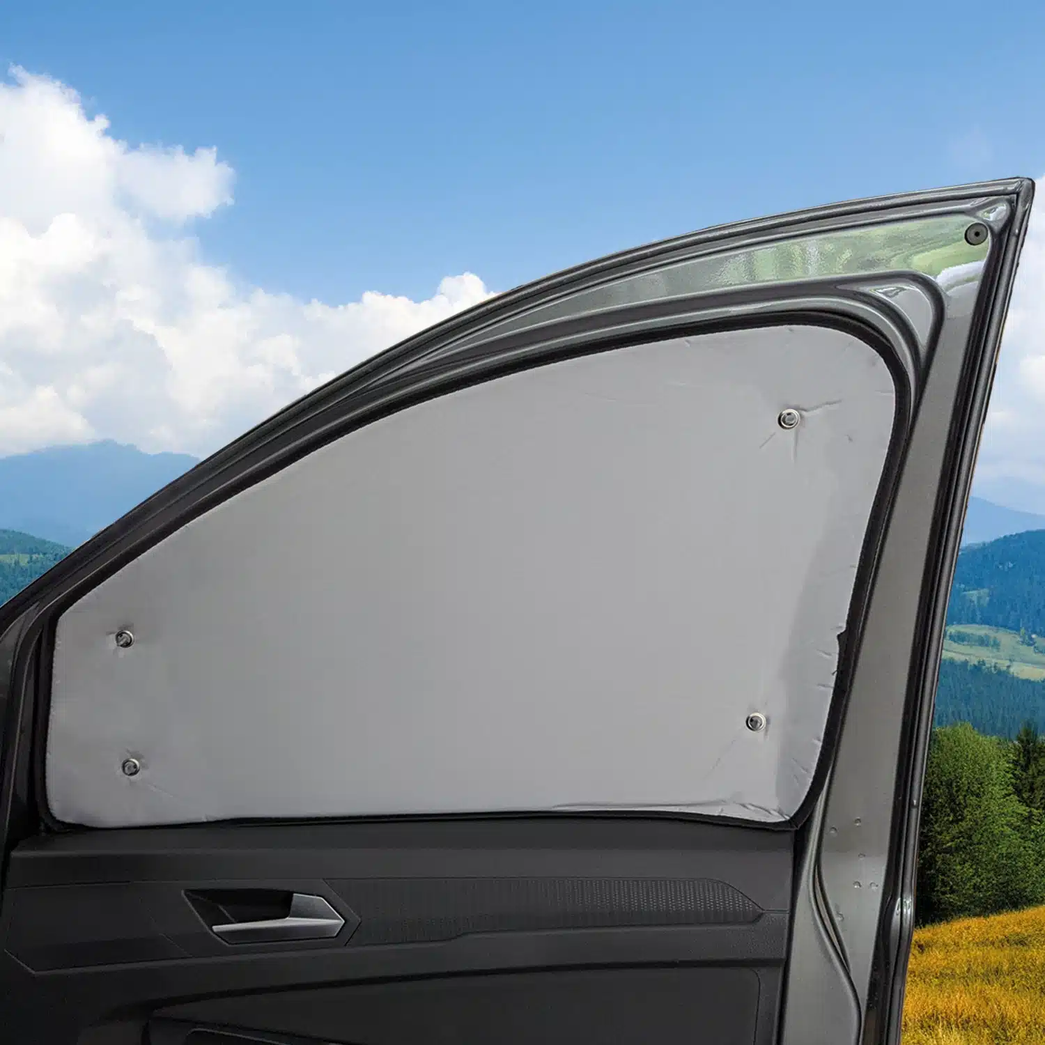 Thermal mats blackout Black Edition VW Caddy Ford Tourneo Connect passenger side inside gray