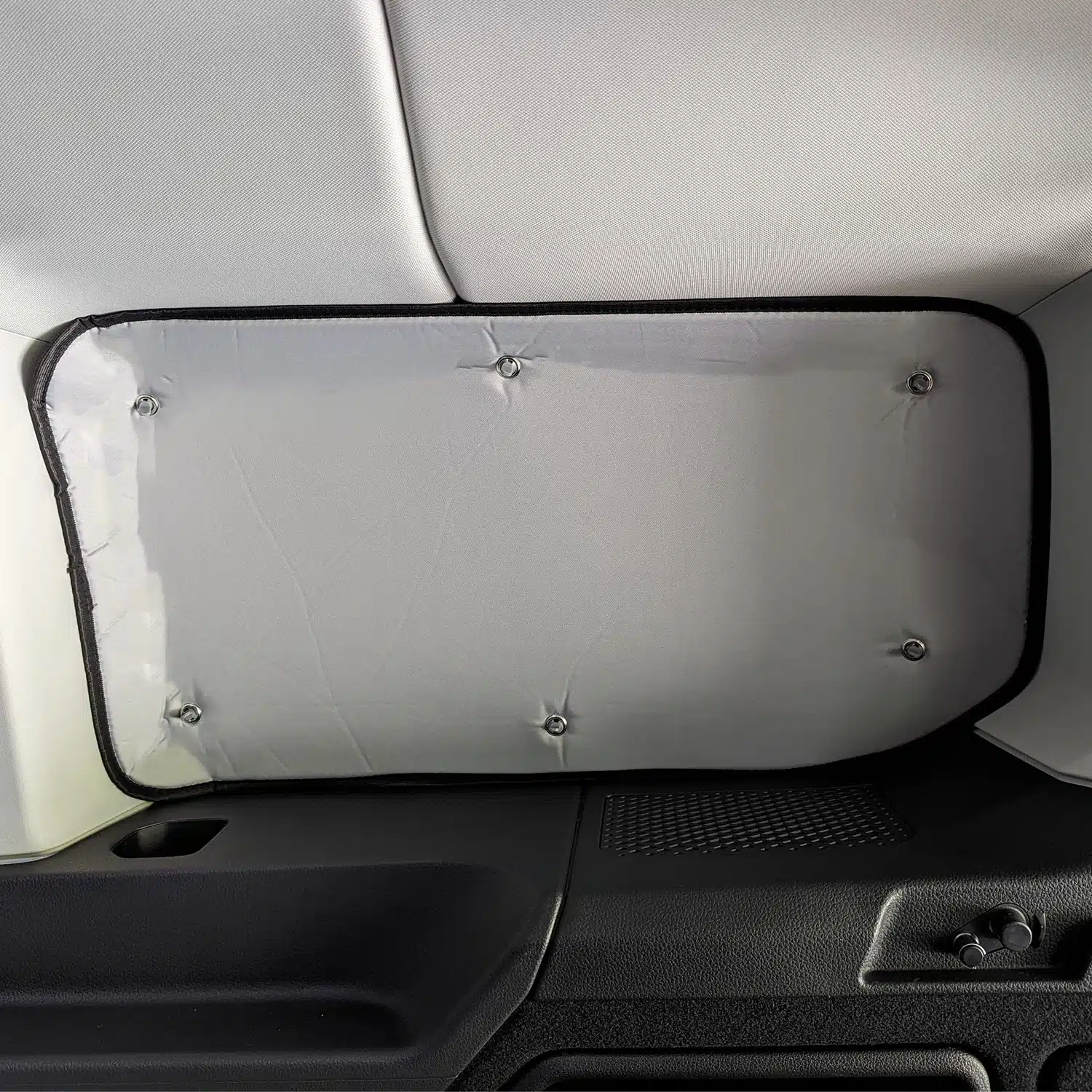 Thermal mats blackout Black Edition VW Caddy Ford Tourneo Connect rear window inside gray