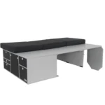 VanEssa sleeping system for rear kitchen with mattress on the left