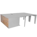 Split sleeping system to the rear kitchen with lying surface without mattresses