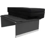 Schlafsystem Surfer geteilt Kia PV5 Packzustand mit Schlafauflagen