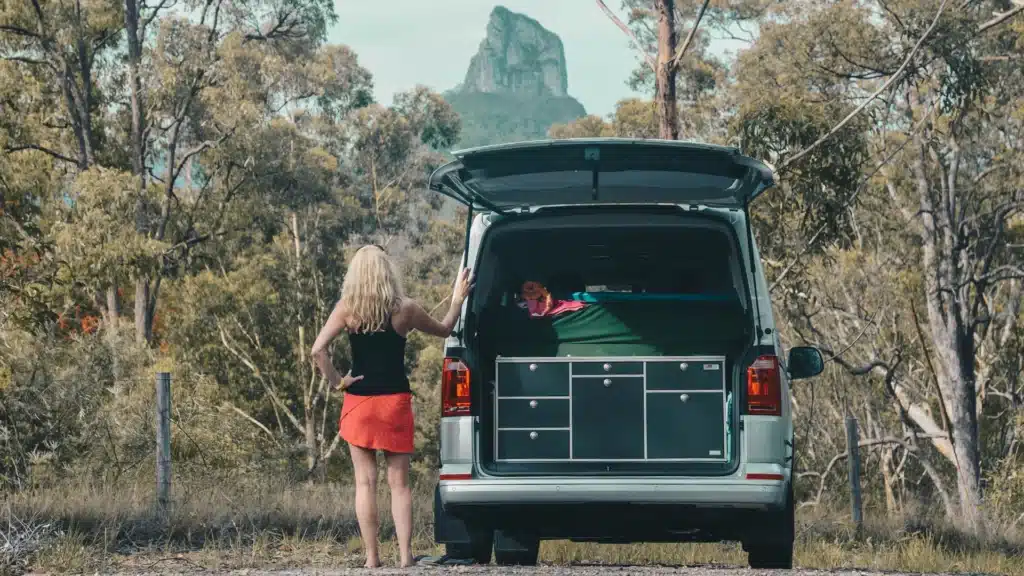 VanEssa in Australia 2016 VW T6 Multivan rear kitchen sleeping system
