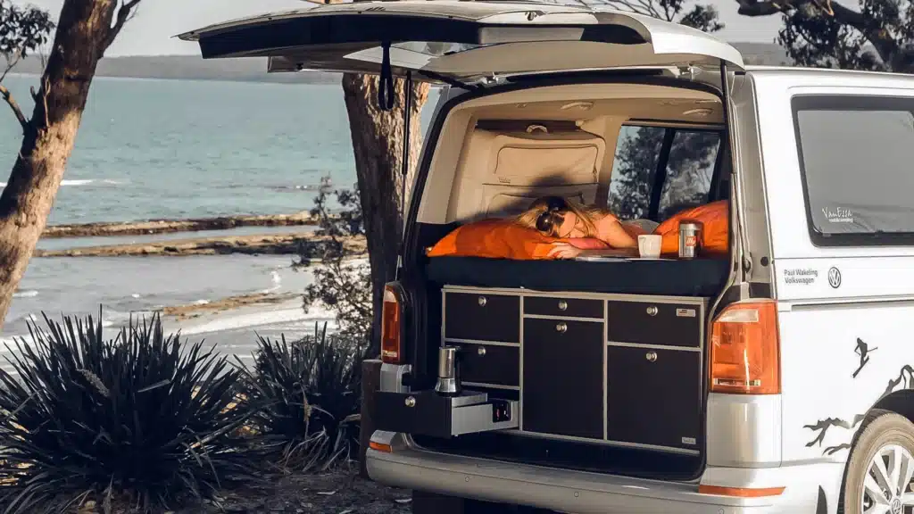 VanEssa in Australia 2016 VW T6 Multivan rear kitchen sleeping system