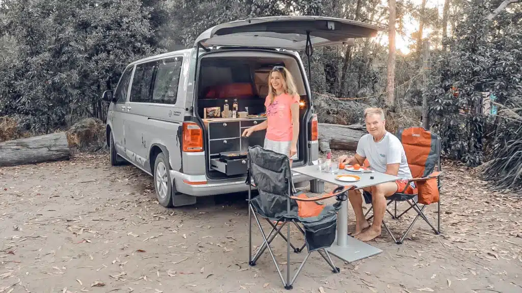 VanEssa in Australia 2016 VW T6 Multivan rear kitchen sleeping system