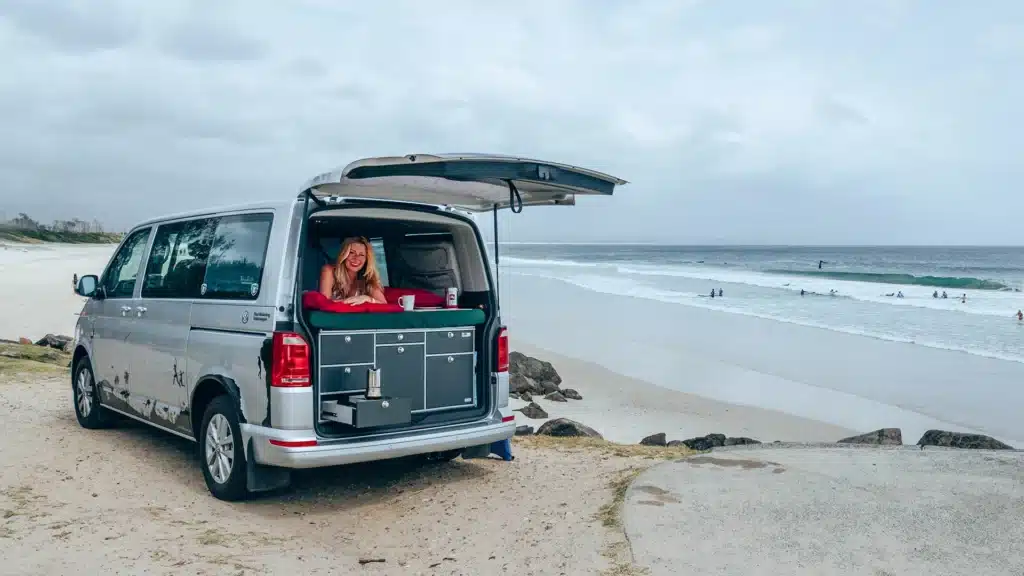 VanEssa in Australia 2016 VW T6 Multivan rear kitchen sleeping system
