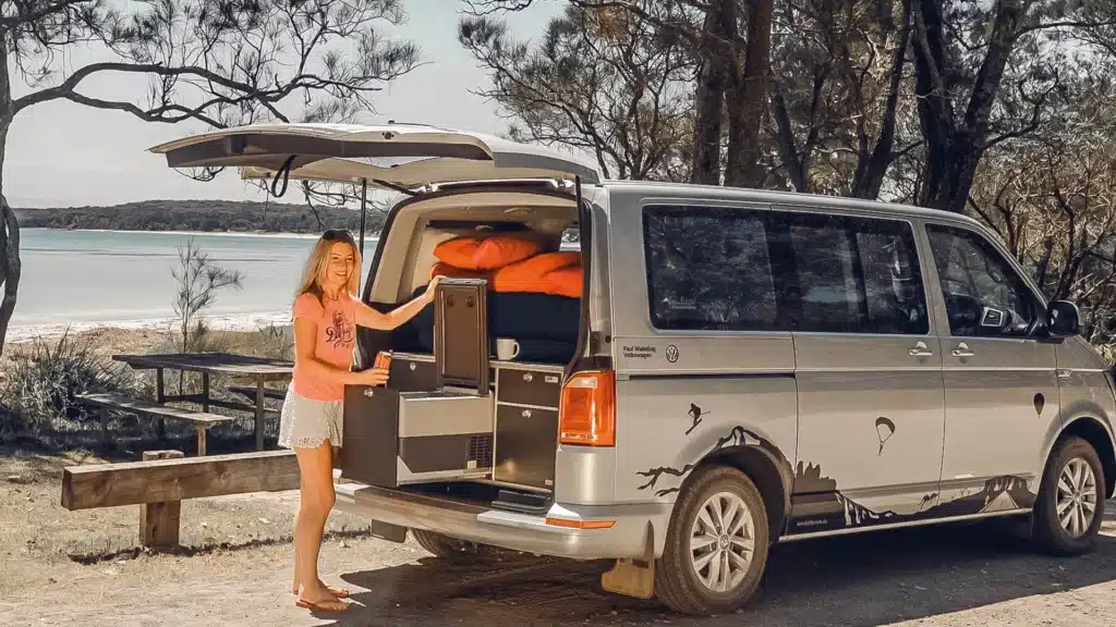 VanEssa in Australia 2016 VW T6 Multivan rear kitchen sleeping system