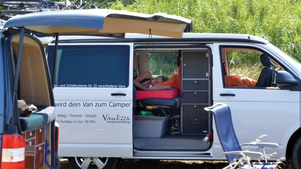 VanEssa in Greece 2013 VW T6 Multivan interior module storage tower