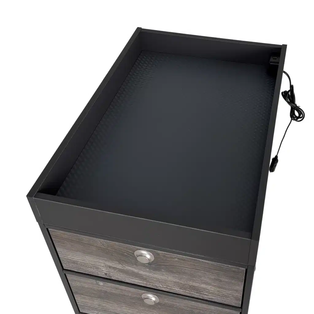 Top view of top board for storage module in graphite