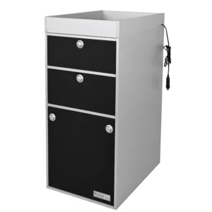 Front view of top board for fashion tower in silver