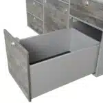 VanEssa rear kitchen 53 body silver front van drawer open at the bottom