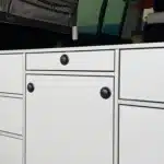 Druckschloss schwarz geschlossen in VanEssa Heckkueche Silber Silber