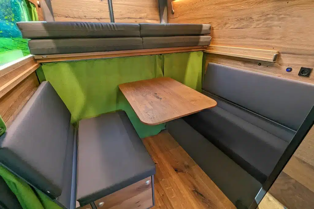 Storage and seating group with table