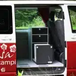 VanEssa fashion tower with WC silver black matt WC drawer open