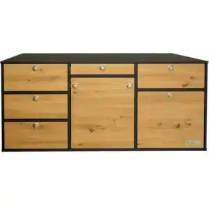 VanEssa rear kitchen height 53 cm carcass-graphite front-wild oak closed