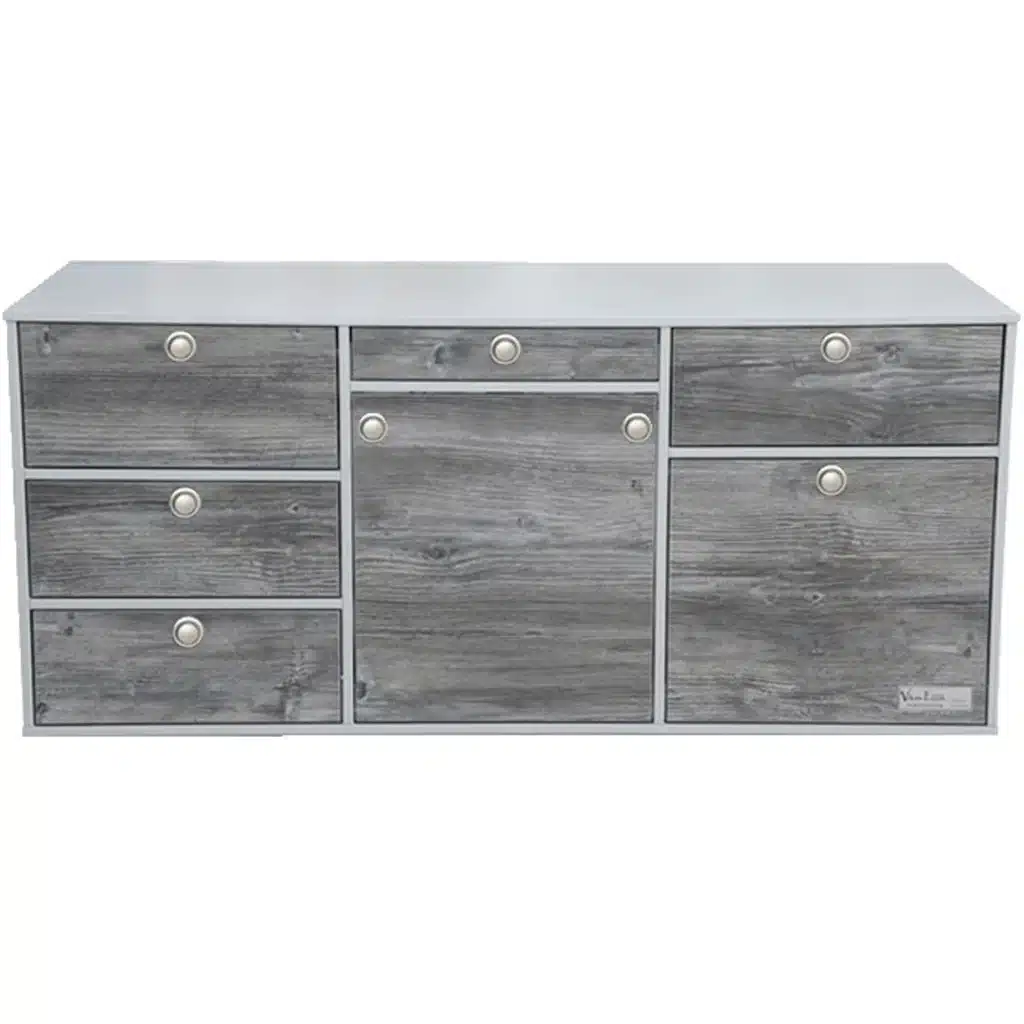 VanEssa Heckkueche für Vans Hoehe 53 cm Korpus Silber Dekor Bulli