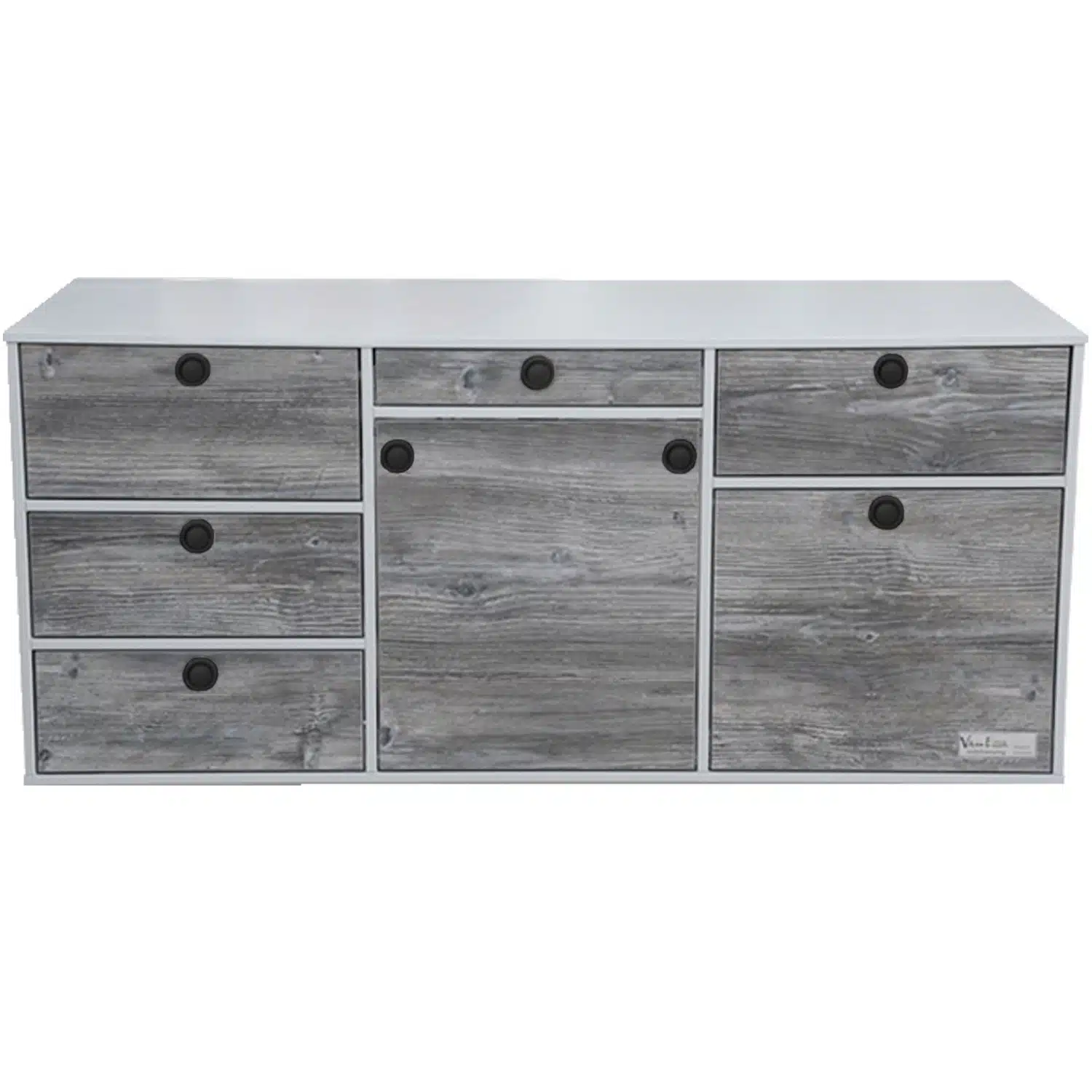 Heckküche Silber Bulli mit schwarzen Druckknöpfen