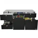 VanEssa rear kitchen for vans height 53 cm body silver decor black matt filled